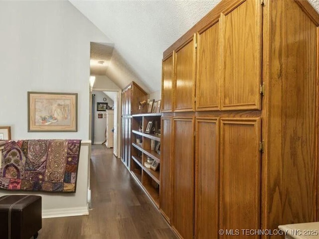 31990 S 624th Pl Unit 48, Grove, OK 74344 - corridor with lofted ceiling and dark wood-type flooring
