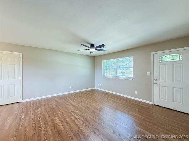 3700 Bloomfield Loop, Ada, OK 74820 - entrance foyer with wood finished floors and a ceiling fan