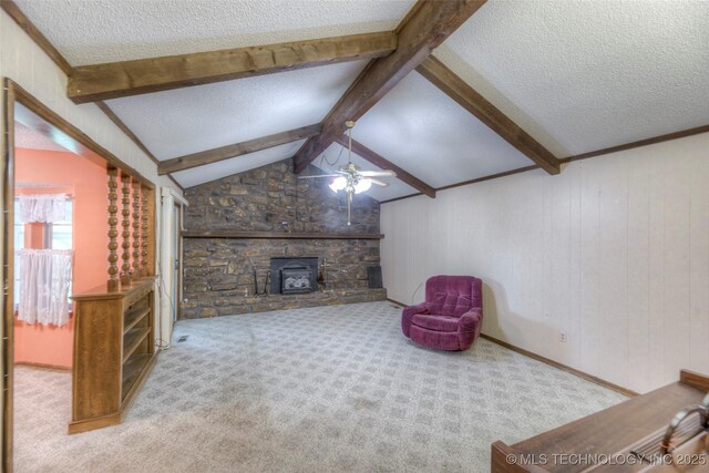 28265 Forest Ridge Rd, Sand Springs, OK 74063 - living room with a textured ceiling, ceiling fan, and carpet floors