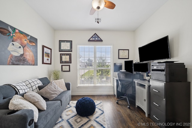 5814 130th W Ave, Sand Springs, OK 74063 - office space featuring wood finished floors and ceiling fan