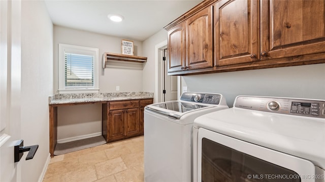 14934 S Sequoia St, Glenpool, OK 74033 - laundry room featuring washing machine and clothes dryer and cabinet space