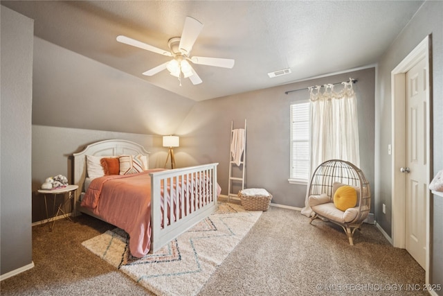 5117 E 92nd St, Tulsa, OK 74137 - bedroom featuring carpet flooring, a ceiling fan, and lofted ceiling