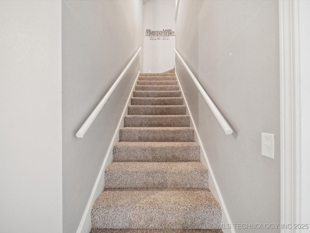 5607 E 76th St, Tulsa, OK 74136 - stairway with baseboards and carpet flooring