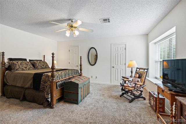 501 W 35th Pl, Sand Springs, OK 74063 - carpeted bedroom with a ceiling fan and a textured ceiling