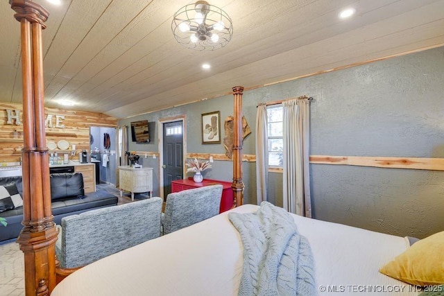 62141 E 313th Rd Unit 3, Grove, OK 74344 - bedroom featuring recessed lighting and a textured wall