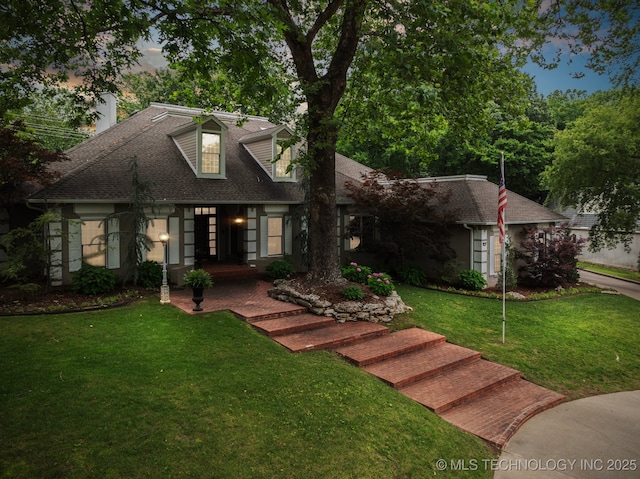 3431 E 96th Pl, Tulsa, OK 74137 - new england style home with a front yard and a shingled roof