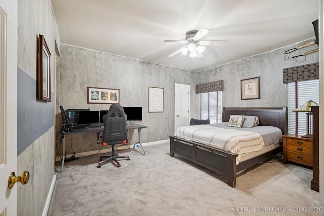 3431 E 96th Pl, Tulsa, OK 74137 - bedroom with carpet, an office area, and ceiling fan