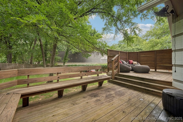 3431 E 96th Pl, Tulsa, OK 74137 - view of wooden terrace