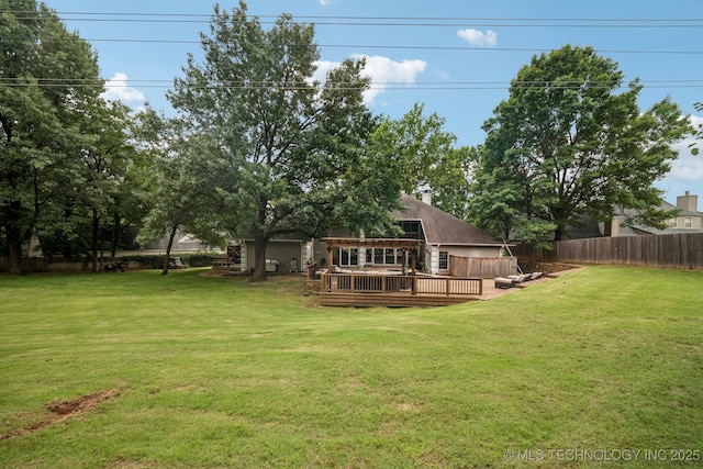 3431 E 96th Pl, Tulsa, OK 74137 - view of yard featuring a deck
