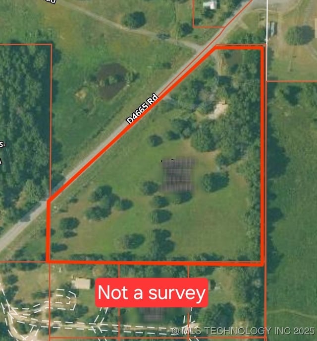 92133 S 4676th Rd, Bunch, OK 74931 - map / location with property parcel outlined