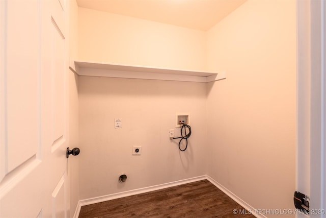 2708 W Fredericksburg St, Broken Arrow, OK 74011 - laundry area with washer hookup, hookup for an electric dryer, and dark wood finished floors
