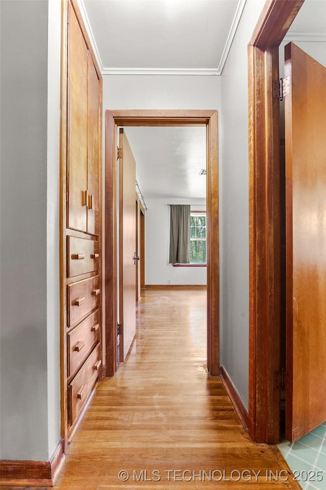 17997 S 4160th Rd W, Claremore, OK 74017 - corridor with light wood finished floors and crown molding