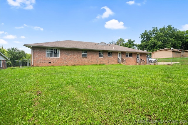 17997 S 4160th Rd W, Claremore, OK 74017 - rear view of property with brick siding and crawl space