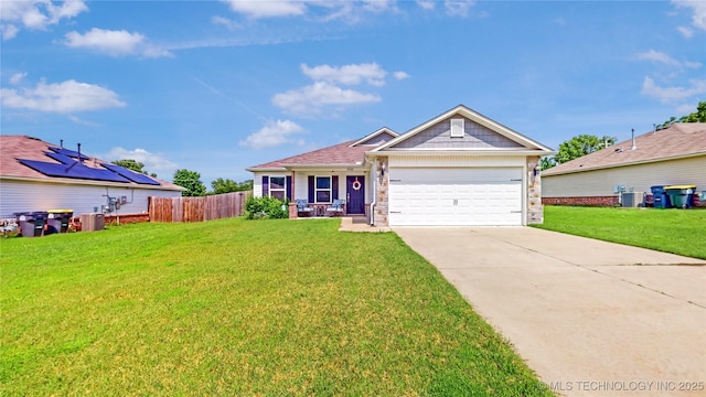 15081 S 276th E Ave, Broken Arrow, OK 74429 - ranch-style house featuring driveway, an attached garage, and stone siding