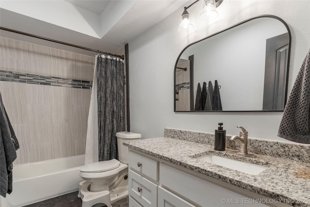 29012 E 63rd St, Broken Arrow, OK 74014 - bathroom with vanity and shower / bath combo with shower curtain