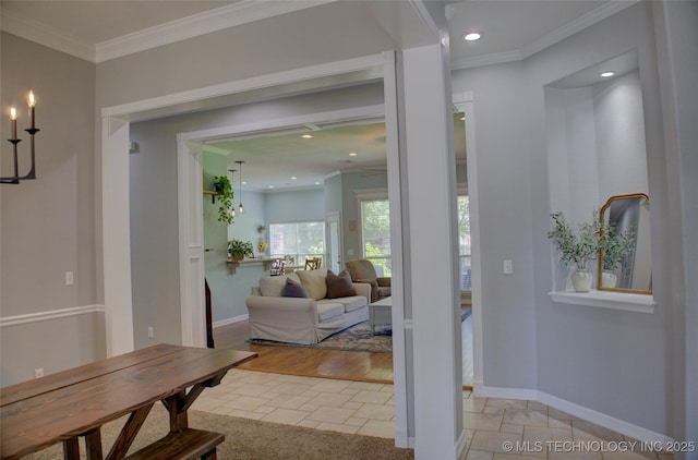 14230 S Urbana Ave, Bixby, OK 74008 - corridor featuring ornamental molding and recessed lighting