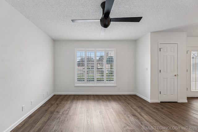 8316 E 81st Pl, Tulsa, OK 74133 - spare room featuring a textured ceiling, wood finished floors, and ceiling fan