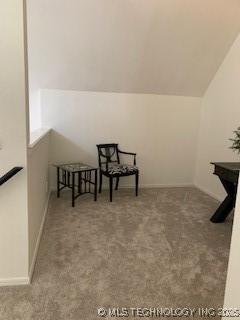 4822 S Quaker Ave, Tulsa, OK 74105 - sitting room featuring carpet and vaulted ceiling