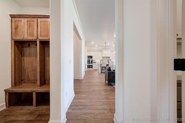 1416 N 71st St, Broken Arrow, OK 74014 - mudroom with wood finished floors and recessed lighting