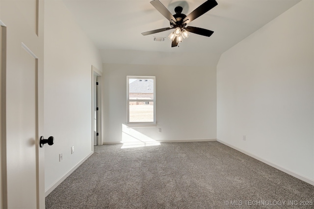 1416 N 71st St, Broken Arrow, OK 74014 - unfurnished room with carpet flooring, ceiling fan, and lofted ceiling