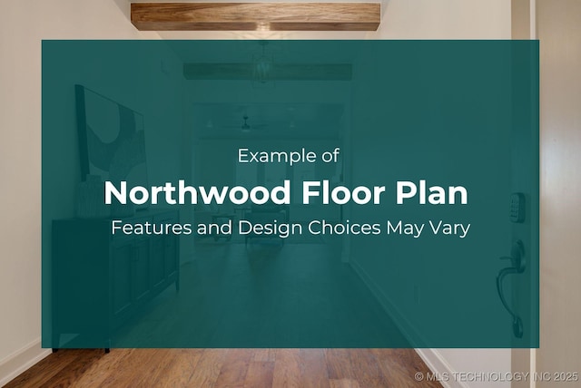 1416 N 71st St, Broken Arrow, OK 74014 - unfurnished room with beamed ceiling and wood finished floors