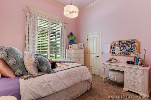 2015 W 109th St, Jenks, OK 74037 - carpeted bedroom featuring ornamental molding