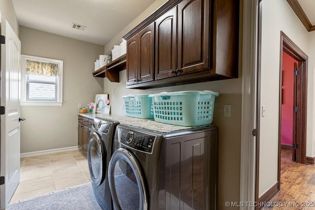 2015 W 109th St, Jenks, OK 74037 - laundry area with washing machine and dryer and cabinet space