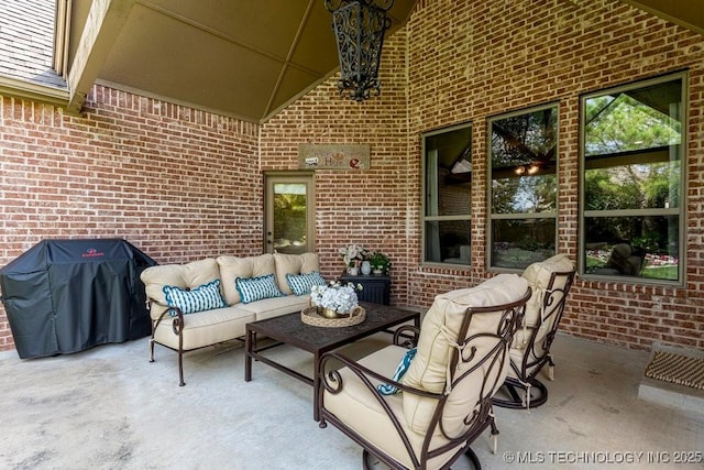 2015 W 109th St, Jenks, OK 74037 - view of patio featuring an outdoor living space and area for grilling