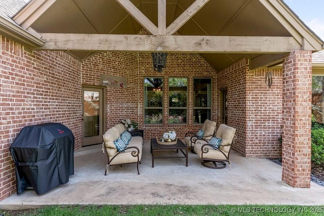 2015 W 109th St, Jenks, OK 74037 - view of patio with outdoor lounge area and a grill