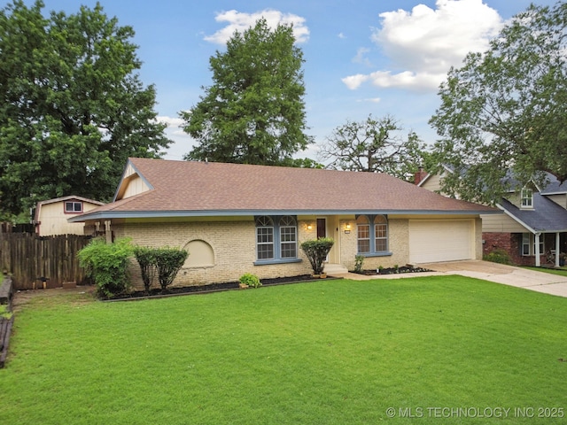 3002 E 80th Pl, Tulsa, OK 74136 - view of front of house featuring brick siding, a garage, concrete driveway, and a shingled roof