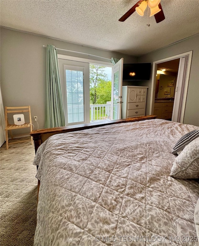 115842 S 4196, Checotah, OK 74426 - carpeted bedroom with a textured ceiling and a ceiling fan