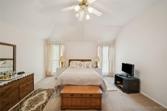 1101 S Yellowood Ave, Broken Arrow, OK 74012 - bedroom featuring lofted ceiling, carpet floors, multiple windows, and ceiling fan