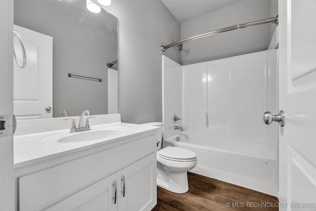 2012 W Huntsville Pl, Broken Arrow, OK 74011 - bathroom featuring vanity, wood finished floors, and shower / bath combination