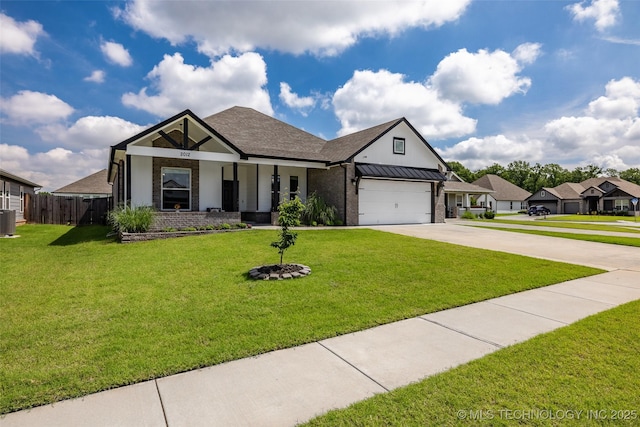 2012 W Huntsville Pl, Broken Arrow, OK 74011 - view of front of house with driveway, a porch, an attached garage, and a shingled roof