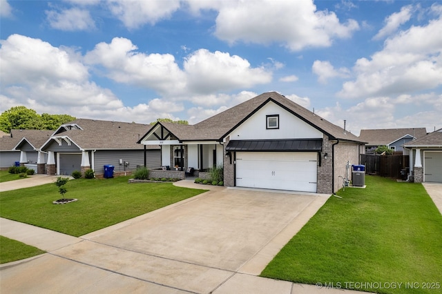 2012 W Huntsville Pl, Broken Arrow, OK 74011 - view of front of home featuring driveway, an attached garage, brick siding, and board and batten siding