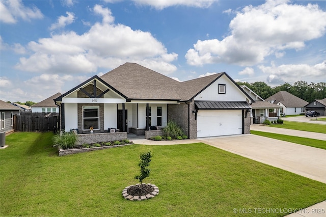 2012 W Huntsville Pl, Broken Arrow, OK 74011 - view of front facade featuring concrete driveway, covered porch, brick siding, an attached garage, and roof with shingles