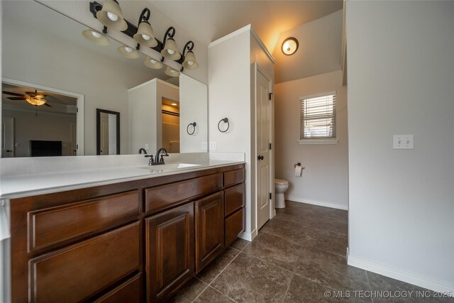 14701 E 150th St, Collinsville, OK 74021 - full bath with vanity, ceiling fan, and tile patterned flooring