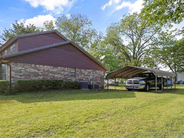 311 Washington Ave, Boswell, OK 74727 - view of home's exterior with a carport, brick siding, and a yard