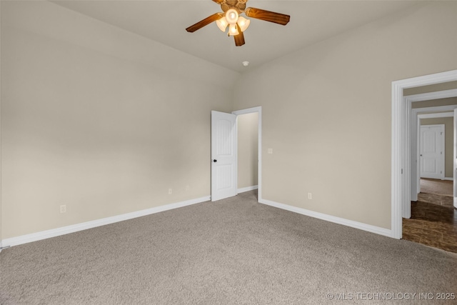 14651 S Gary Ave, Bixby, OK 74008 - carpeted spare room featuring a ceiling fan and vaulted ceiling
