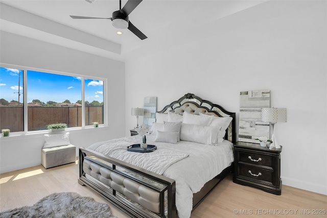 12005 S Vandalia Ave, Tulsa, OK 74137 - bedroom featuring light wood-style floors, ceiling fan, and recessed lighting