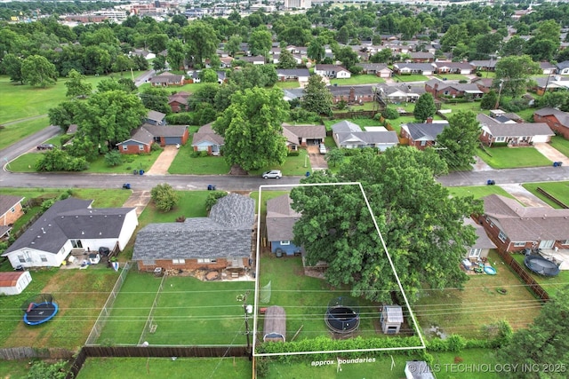 7547 E 27th St, Tulsa, OK 74129 - aerial view of residential area with property boundaries highlighted