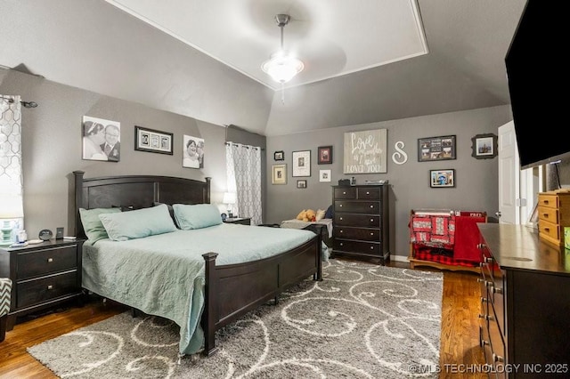 1516 W Trenton St, Broken Arrow, OK 74012 - bedroom with wood finished floors and vaulted ceiling