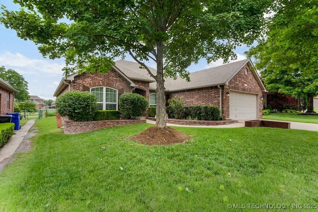 1516 W Trenton St, Broken Arrow, OK 74012 - view of front of home with brick siding, a garage, and a shingled roof