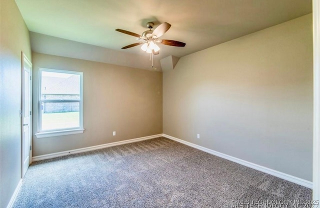 9022 N 65th Pl E, Owasso, OK 74055 - carpeted empty room with ceiling fan and baseboards
