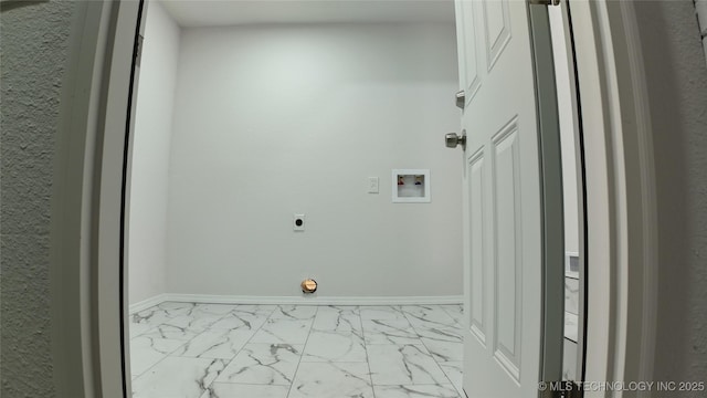5921 S Sandusky Ave, Tulsa, OK 74135 - laundry room with marble finish flooring, hookup for a washing machine, and hookup for an electric dryer