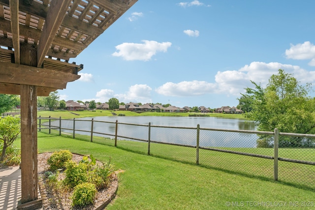9200 E 92nd Pl, Owasso, OK 74055 - fenced backyard featuring a water view and a residential view