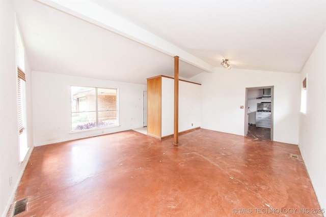 7025 E 58th Pl, Tulsa, OK 74145 - unfurnished living room with finished concrete flooring