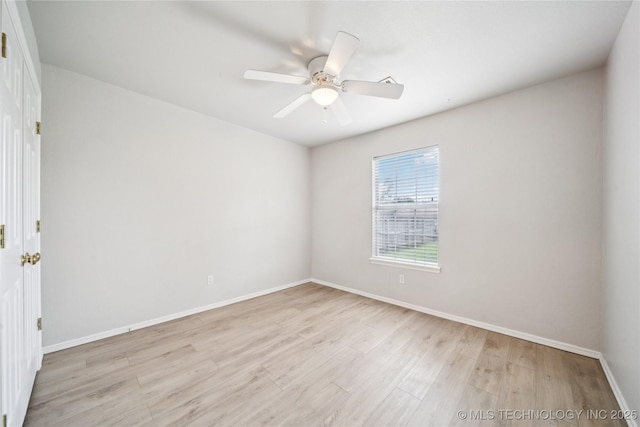 1112 N Yellowood Ave, Broken Arrow, OK 74012 - unfurnished room with light wood-style floors and ceiling fan
