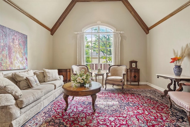 9632 S Vandalia Ave, Tulsa, OK 74137 - living room with wood finished floors and vaulted ceiling