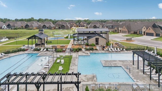 7920 N 147th E Ave, Owasso, OK 74055 - community pool featuring a residential view and a patio